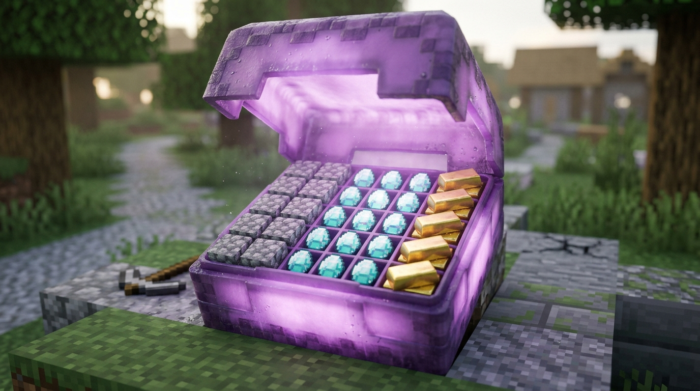 Интерьер инвентаря: шалкеровые ящики позволяют переносить десятки тысяч блоков в одном рюкзаке.