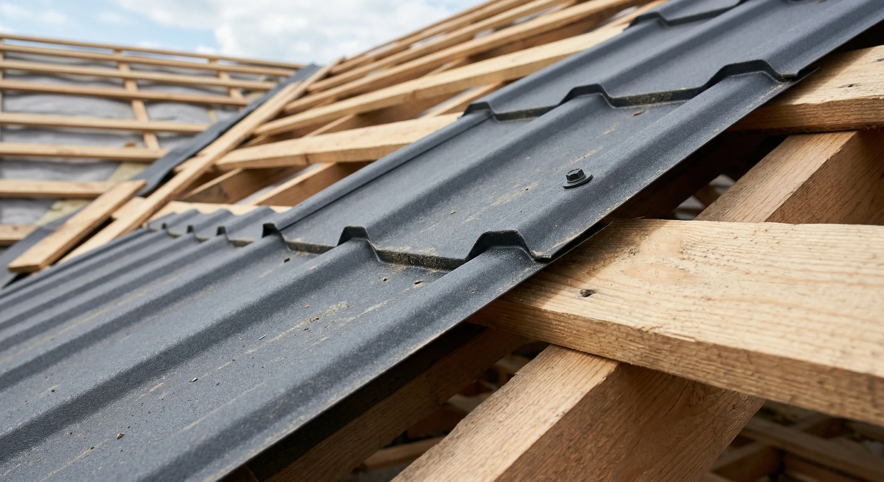 Монтаж металлочерепицы с нахлестом листов — рабочая ширина листа меньше полной, боковой и вертикальный нахлест съедают до 8% площади